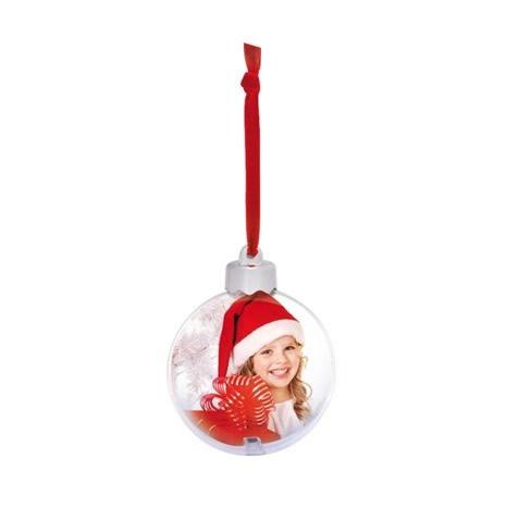 Pallina trasparente per albero di Natale da personalizzare con foto